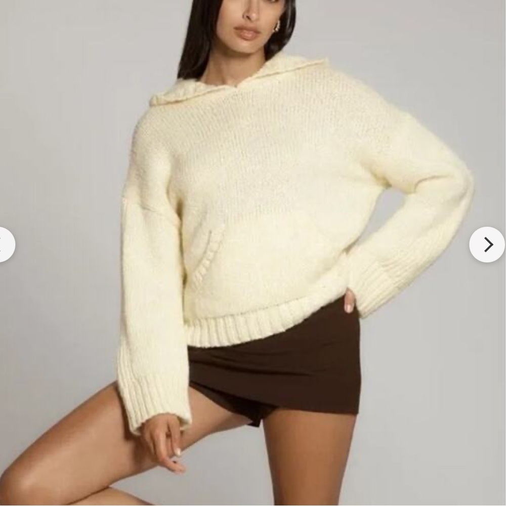 Anthropologie Pilcro Hooded Sweater Wool Blend Chunky Knit Rib Knit Cozy,